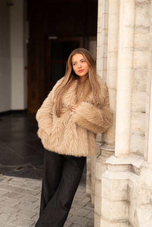 Camel bont jas