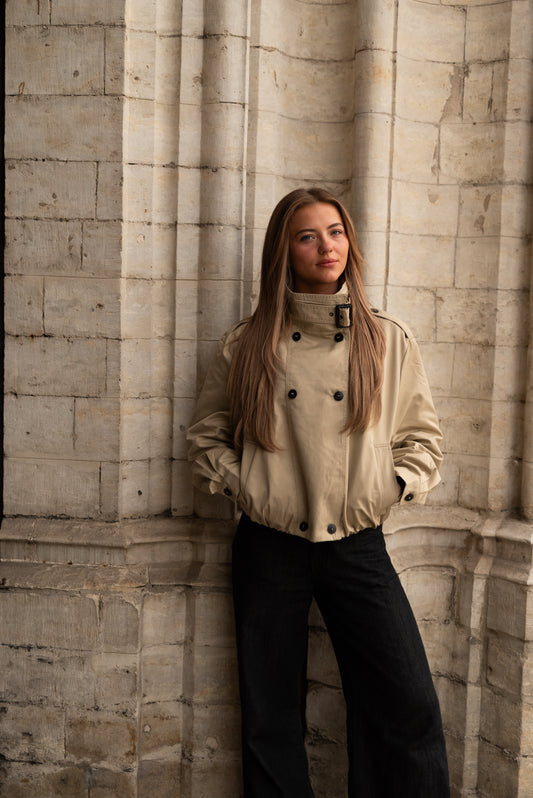 Beige trench jacket