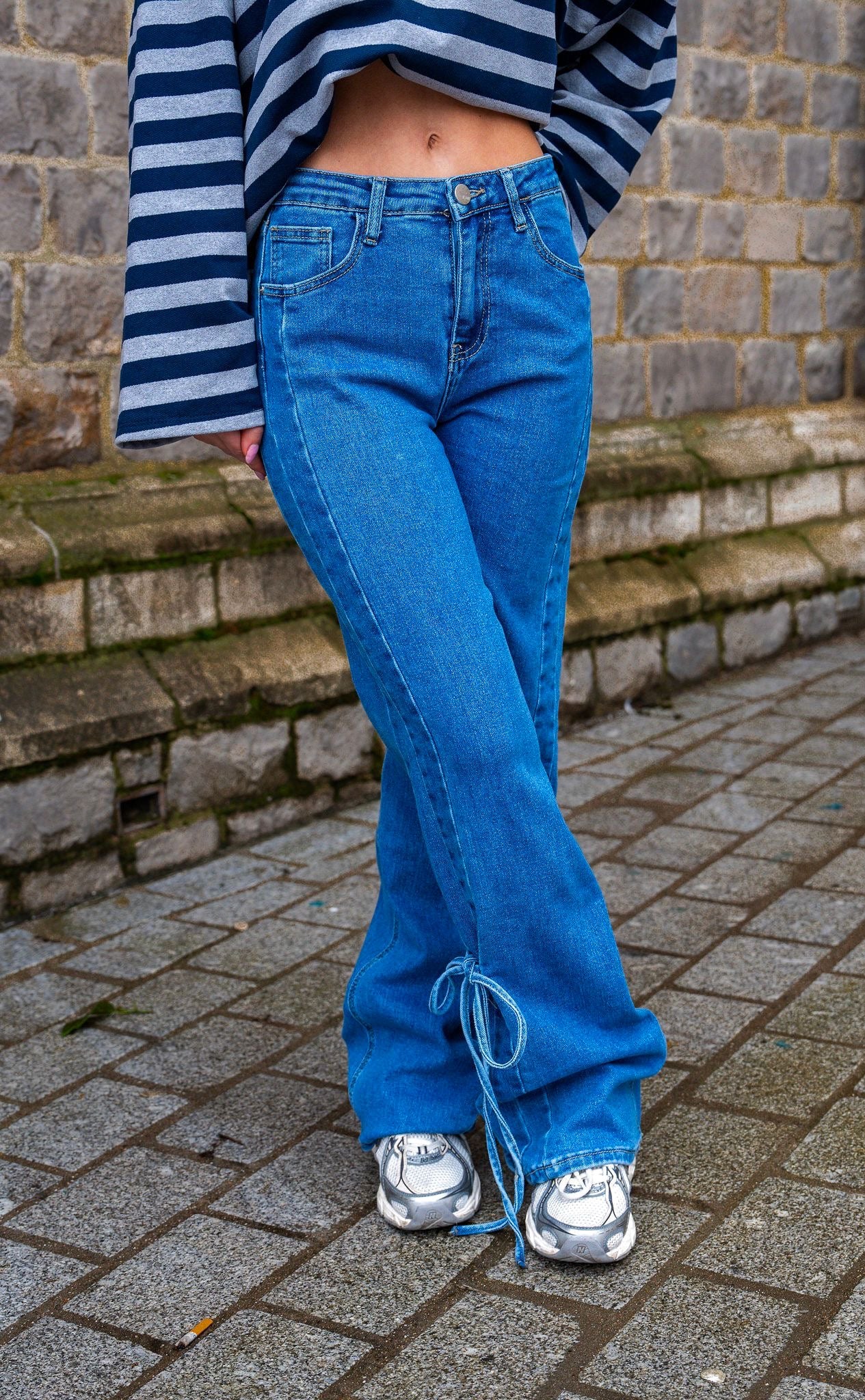 Jeans met strik