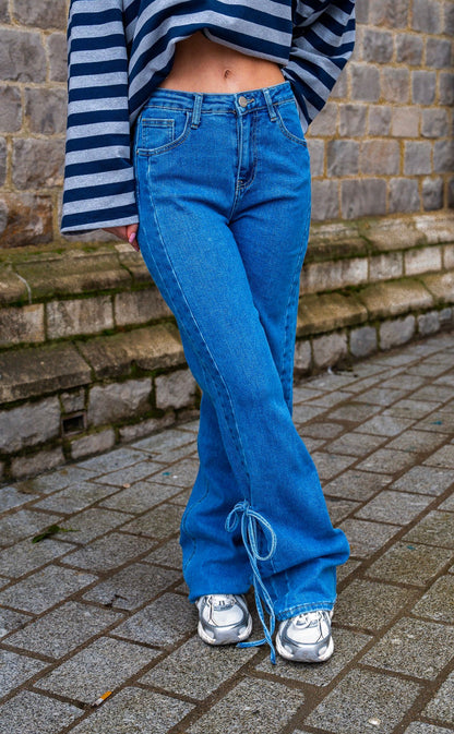 Jeans met strik