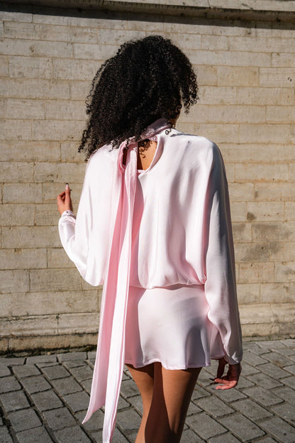 Satin pink dress